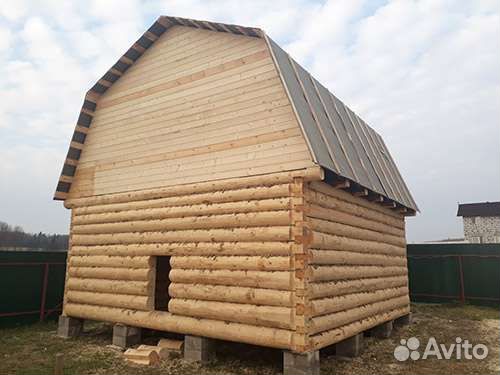 Сруб бани, дома, 6*6, с Мансардной крышей