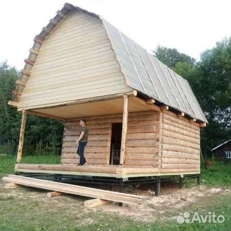 Сруб бани 6*3+2, с мансардной крышей