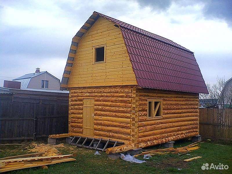 Сруб бани 5*3, с мансардной крышей