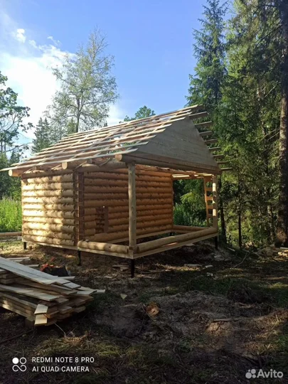 Сруб бани 5*3+2, полный комплект, с установкой