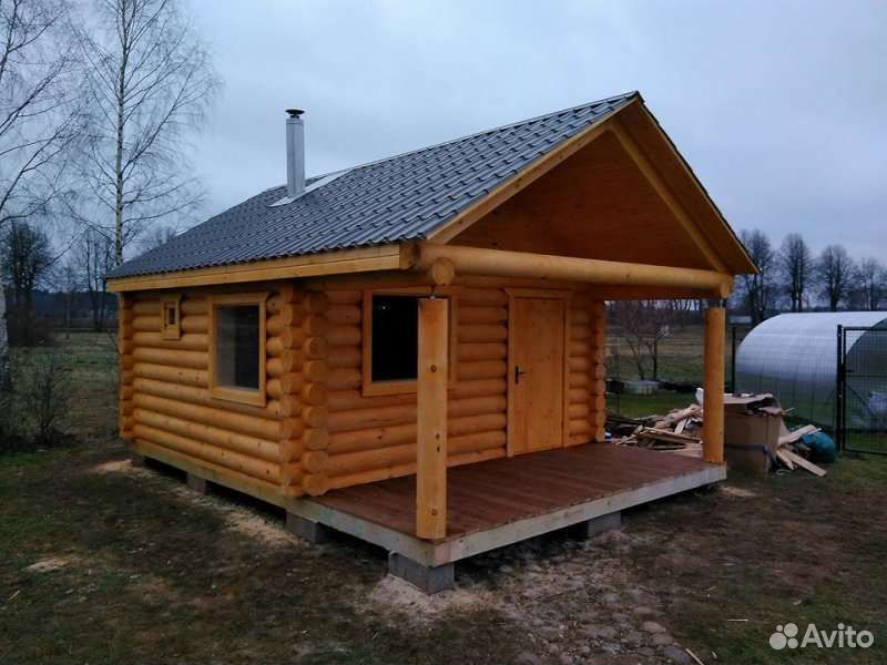 Сруб бани 4*4,7+2м открытая терасса