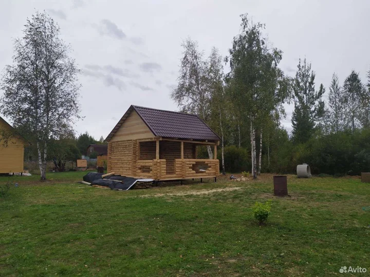 Сруб бани Чаша рубленное крыльцо