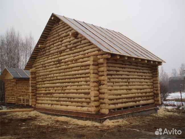 Сруб бани 6*6 чаша рубленный фронтон