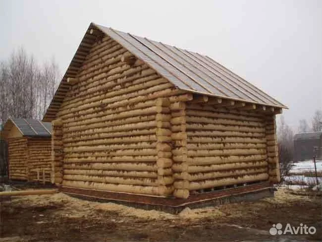 Сруб бани 6*6 чаша рубленный фронтон
