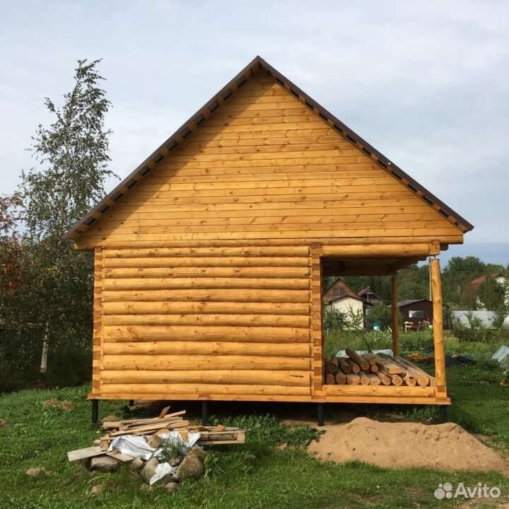 Сруб бани 6*3+2м терасса — фото 4