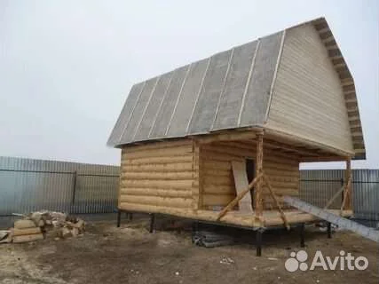 Сруб бани 6*6+2 с ломаной крышей(мансардой)