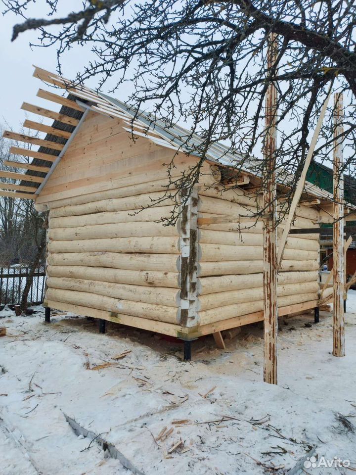 Сруб бани из осины 4,5*5+2(4,5*7)