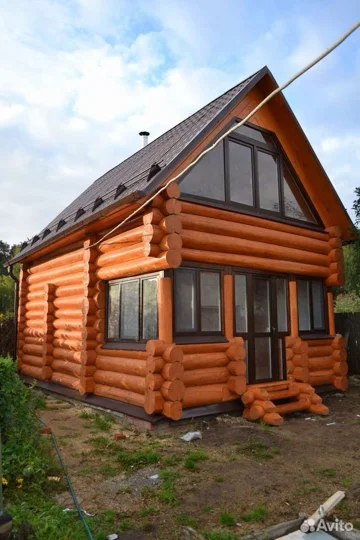 Сруб дома 6*6+2м(6*8) в чашу два этажа