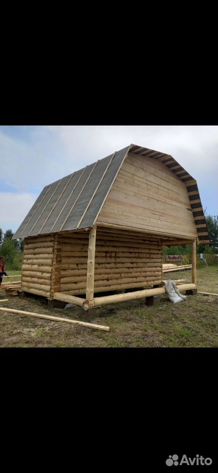 Сруб бани 6*3+2 с мансардной крышей