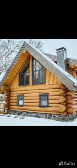 Сруб дома 10*9 (стиль)дикая рубка